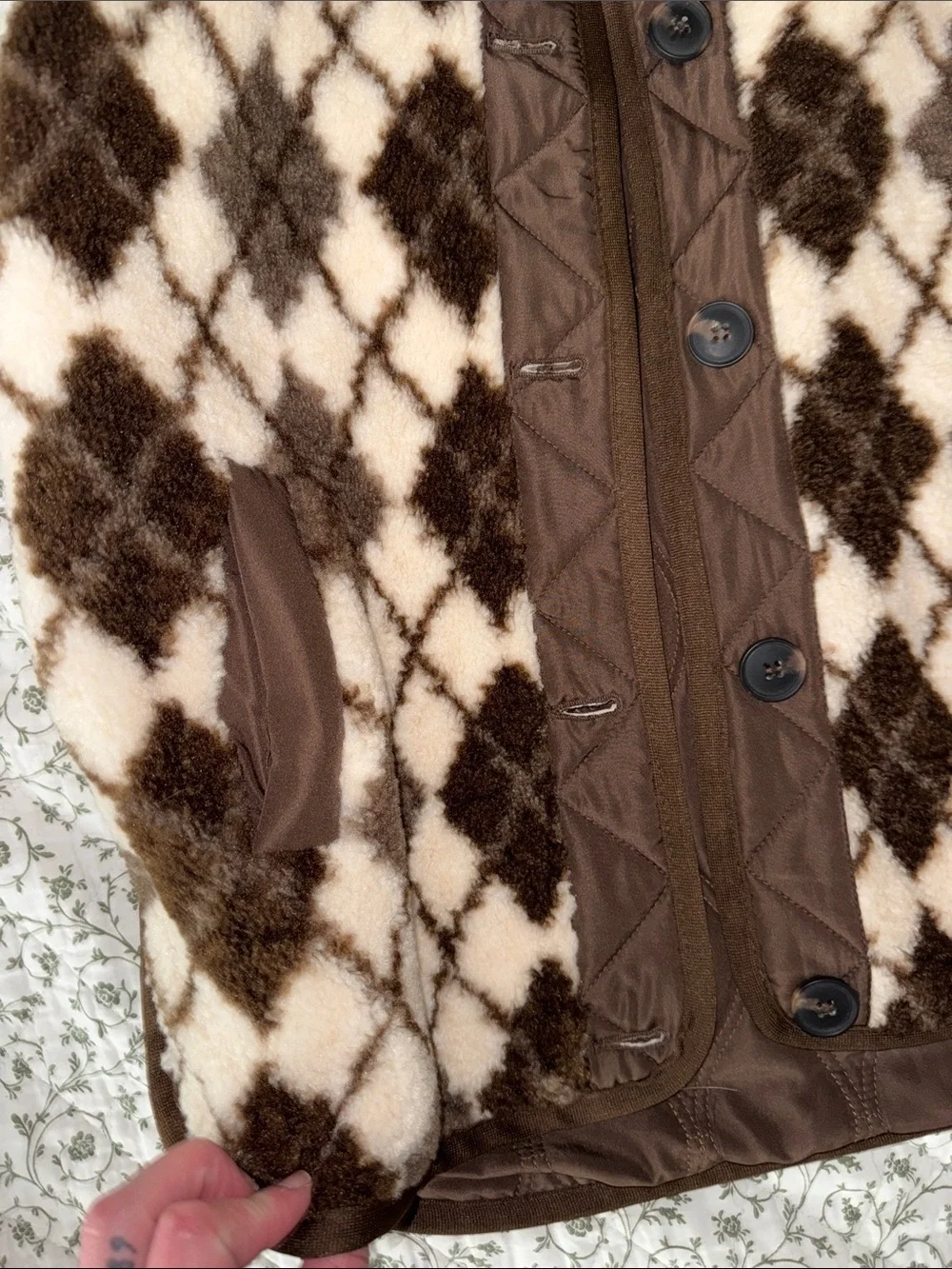 Blank NYC brown argyle vest